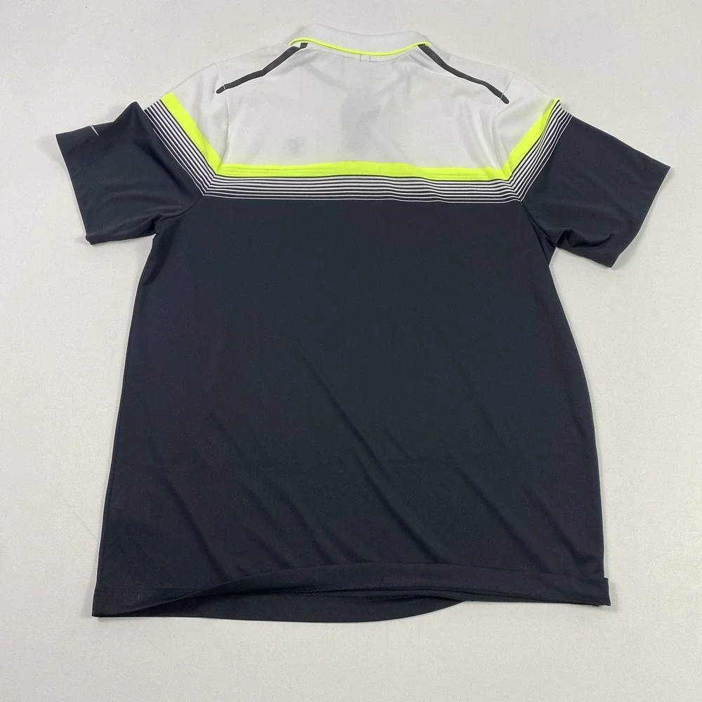 Nike Golf Polo Shirt Mens Large White Colorblock Dri-Fit Calusa‎ Pines Golf Club
